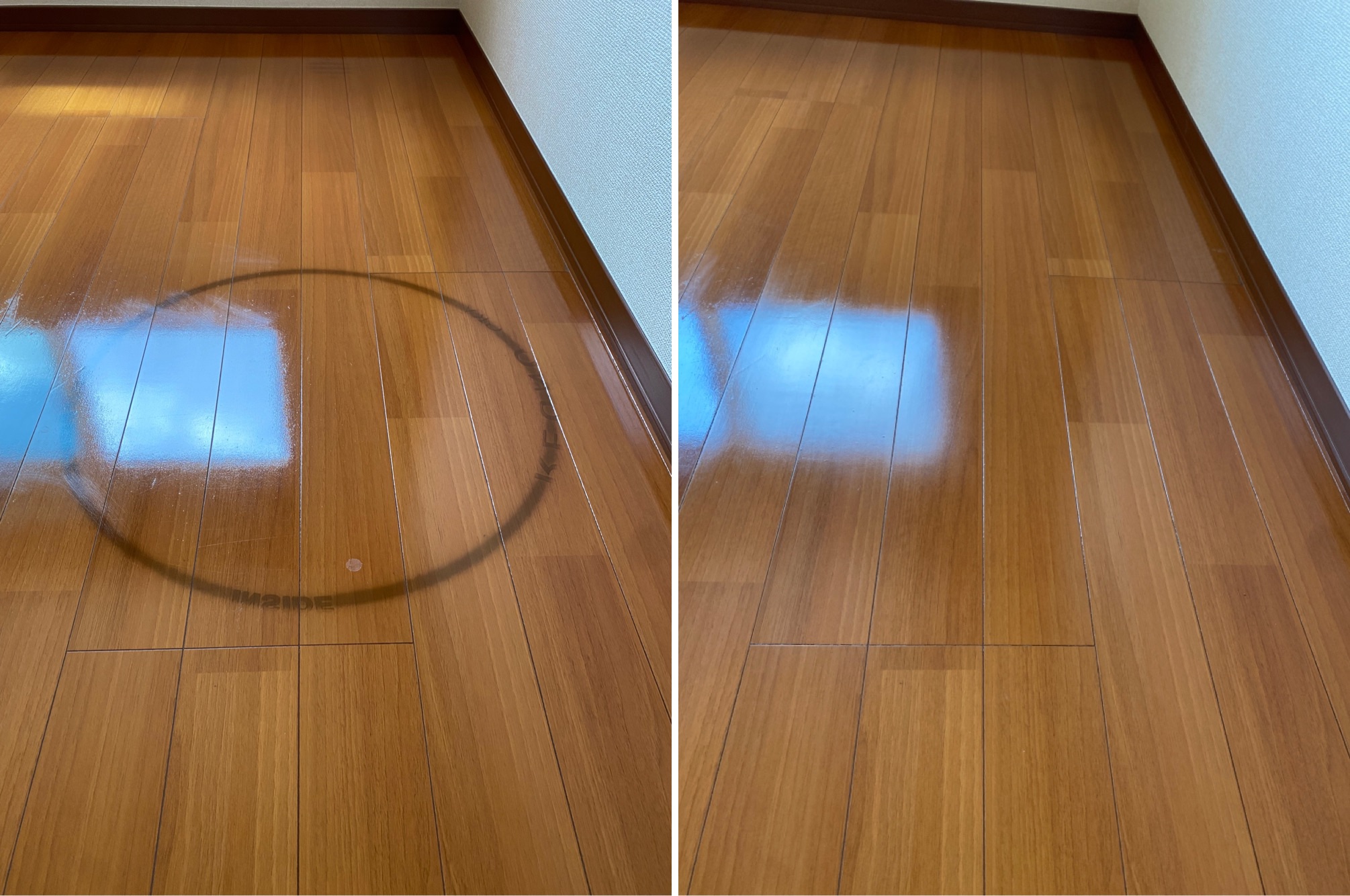 フローリングタイヤ痕の補修 / 埼玉県桶川市