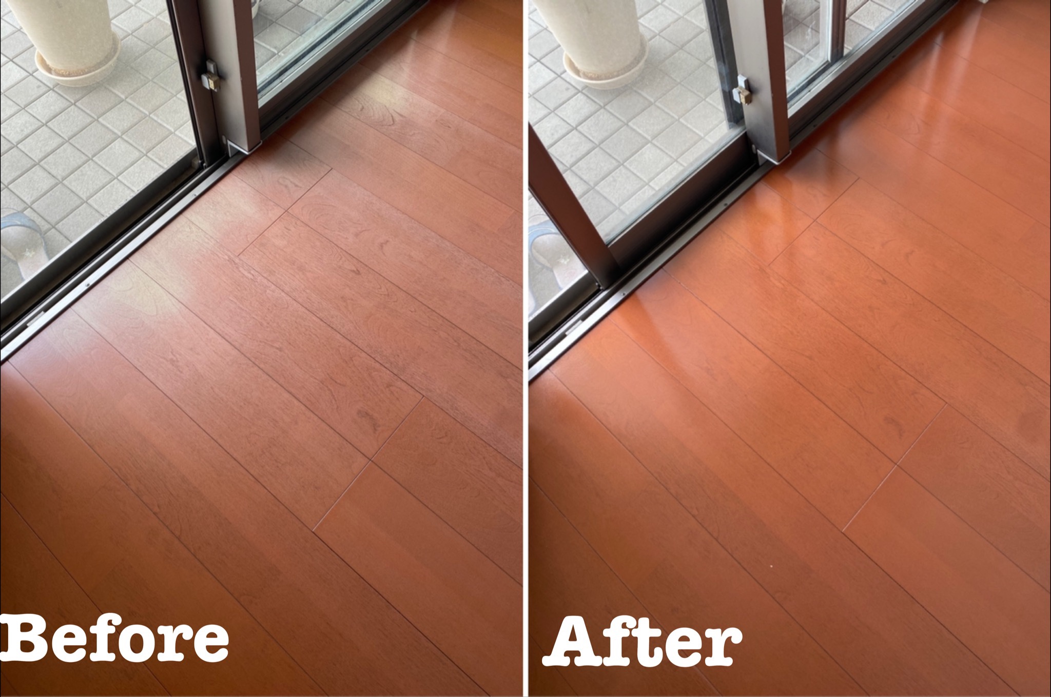 フローリング掃き出しの色褪せ補修 / 埼玉県久喜市