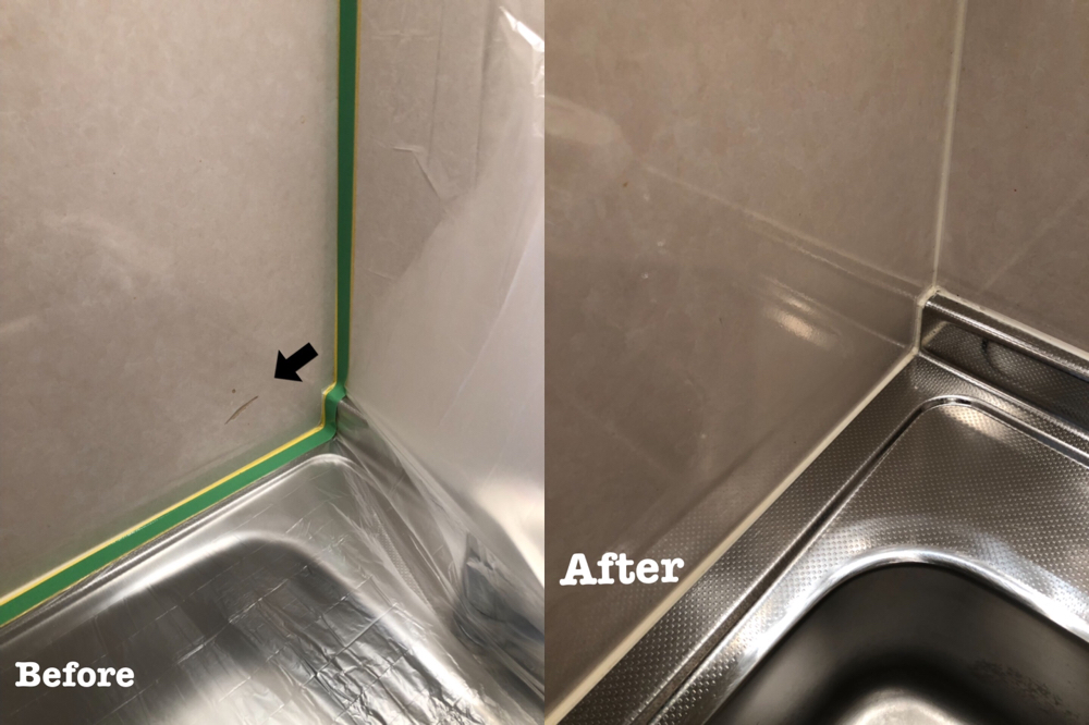 キッチンパネル傷補修 / 埼玉県さいたま市岩槻区