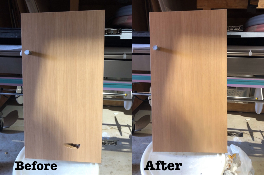 下駄箱扉の穴補修 / 神奈川県川崎市