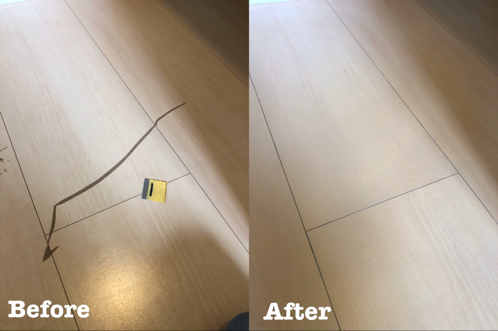 シートフローリング線傷と膨れの補修 / 埼玉県川口市