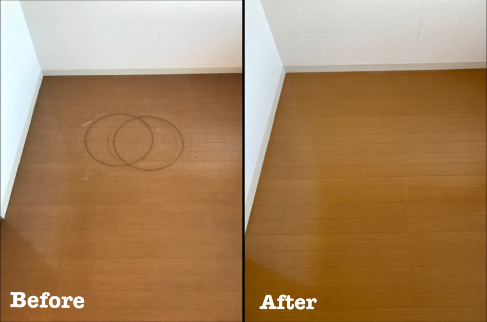 タイヤ痕フローリング補修 / 埼玉県上尾市