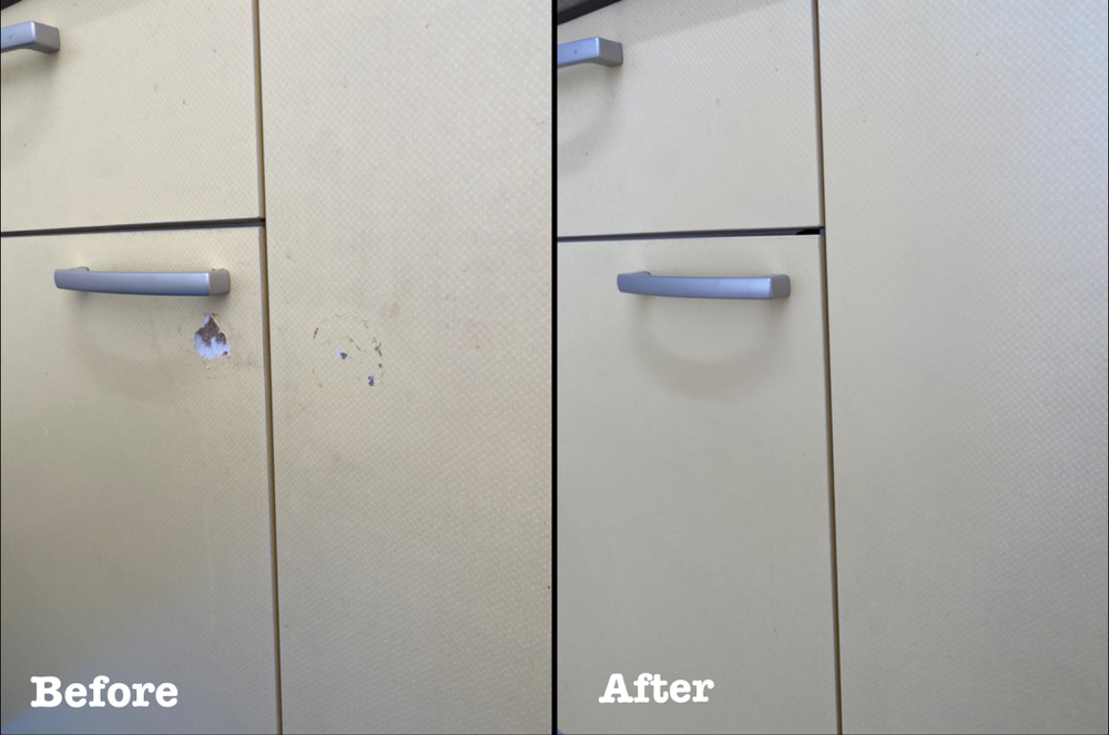 キッチン扉面材剥がれ補修 / 埼玉県桶川加納市