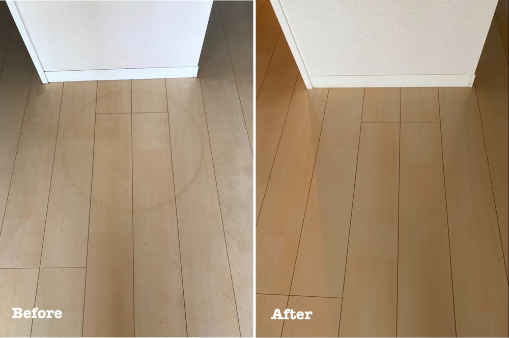 フローリングのタイヤ痕補修 / 埼玉県