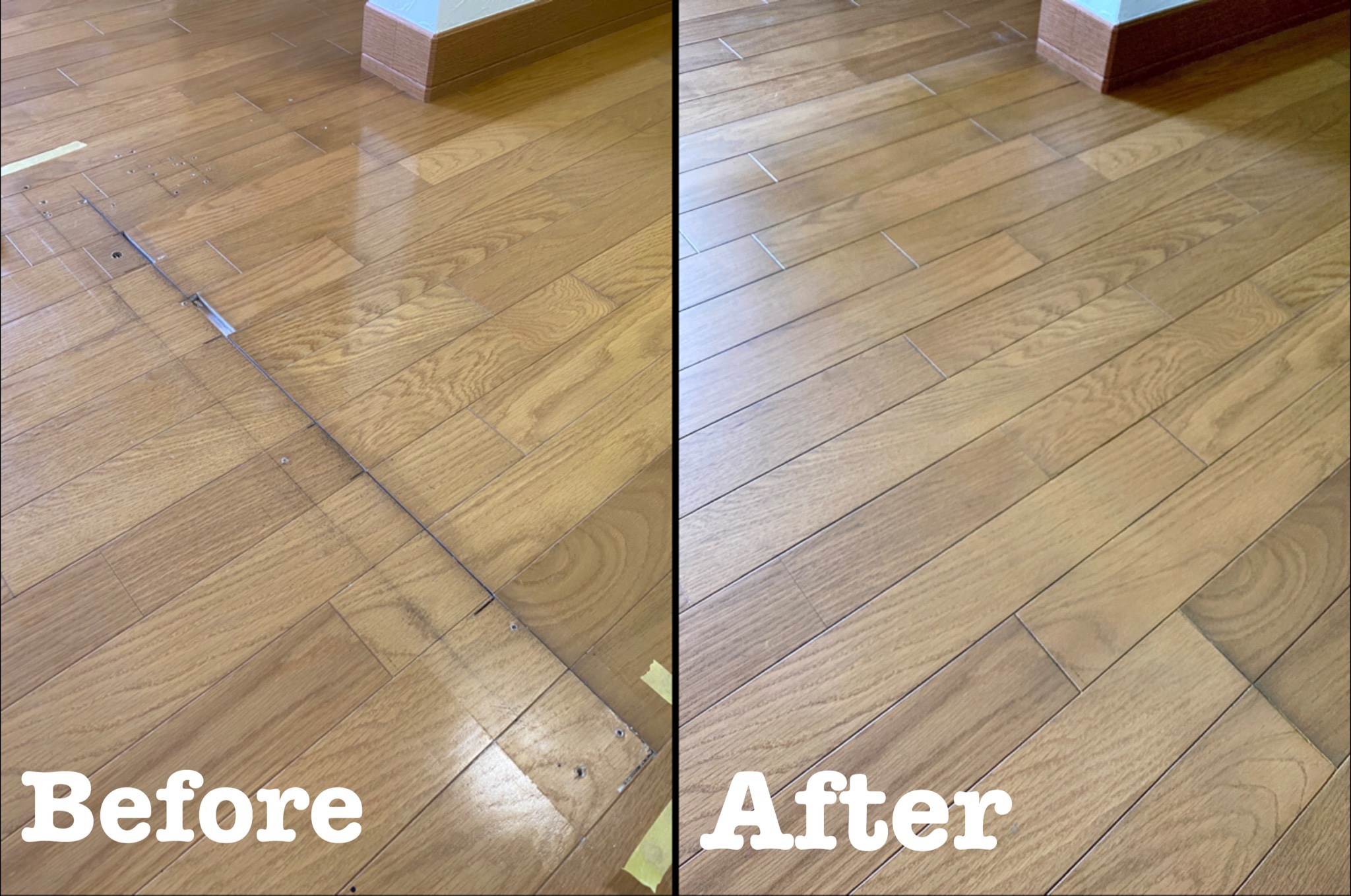 壁撤去後のフローリング補修 / 埼玉県さいたま市大宮区