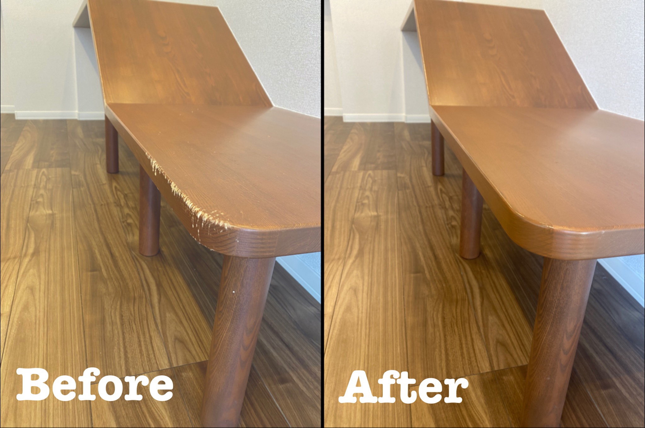 リビング造作カウンターの傷補修 / 埼玉県さいたま市浦和区