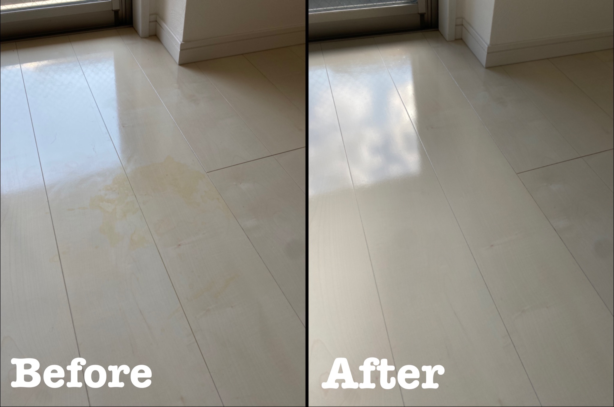 賃貸物件退去後フローリングのシミ跡の補修 / 埼玉県桶川市