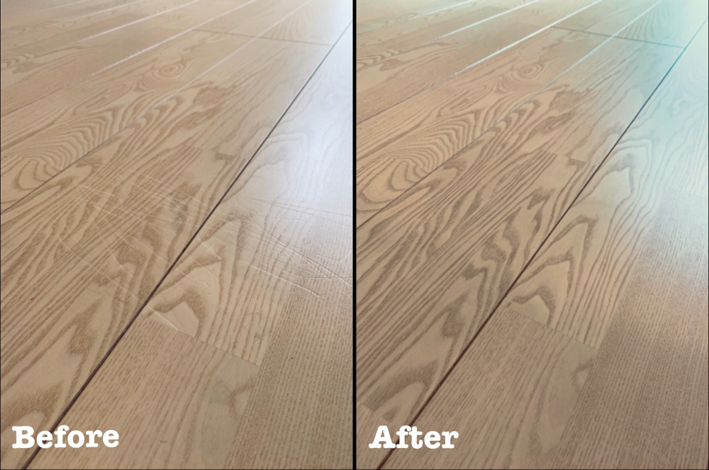 賃貸物件のフローリング線状の凹み補修 / 埼玉県朝霞市