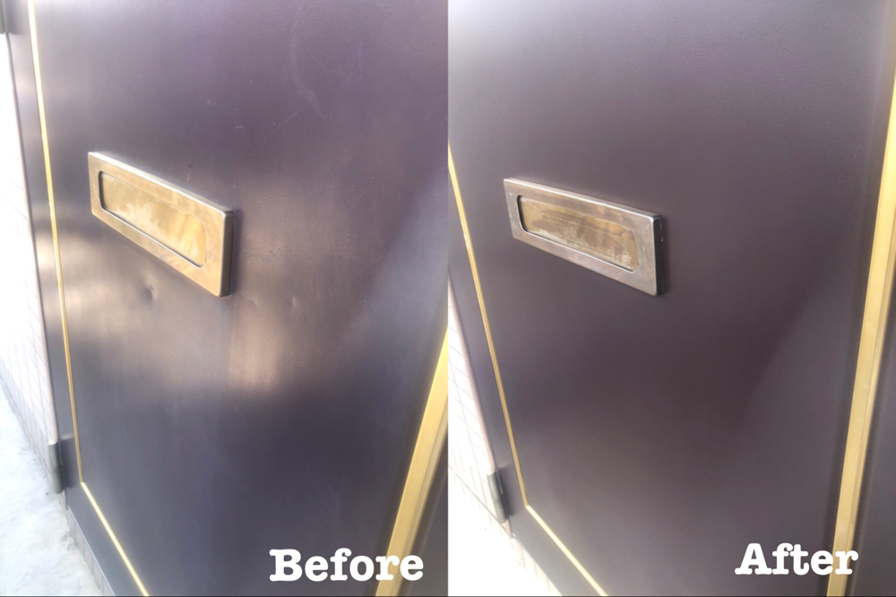 原状回復工事 玄関ドアの凹み補修 / 埼玉県北本市