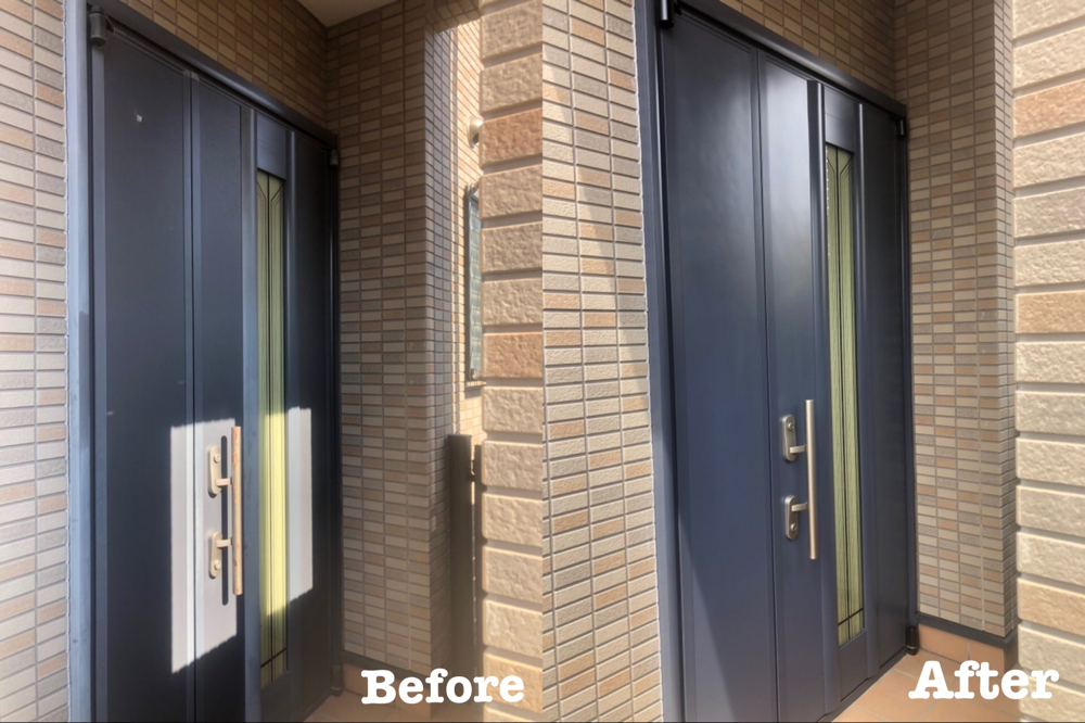 個人宅 玄関ドアの色褪せ補修 / 埼玉県鴻巣市