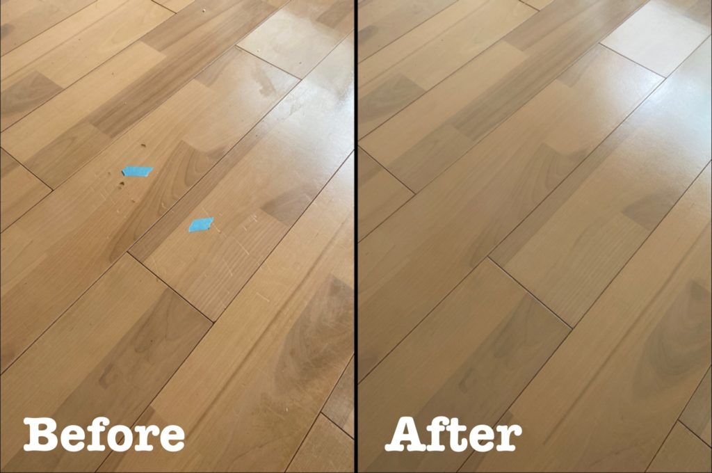 フローリング傷補修ビフォーアフター