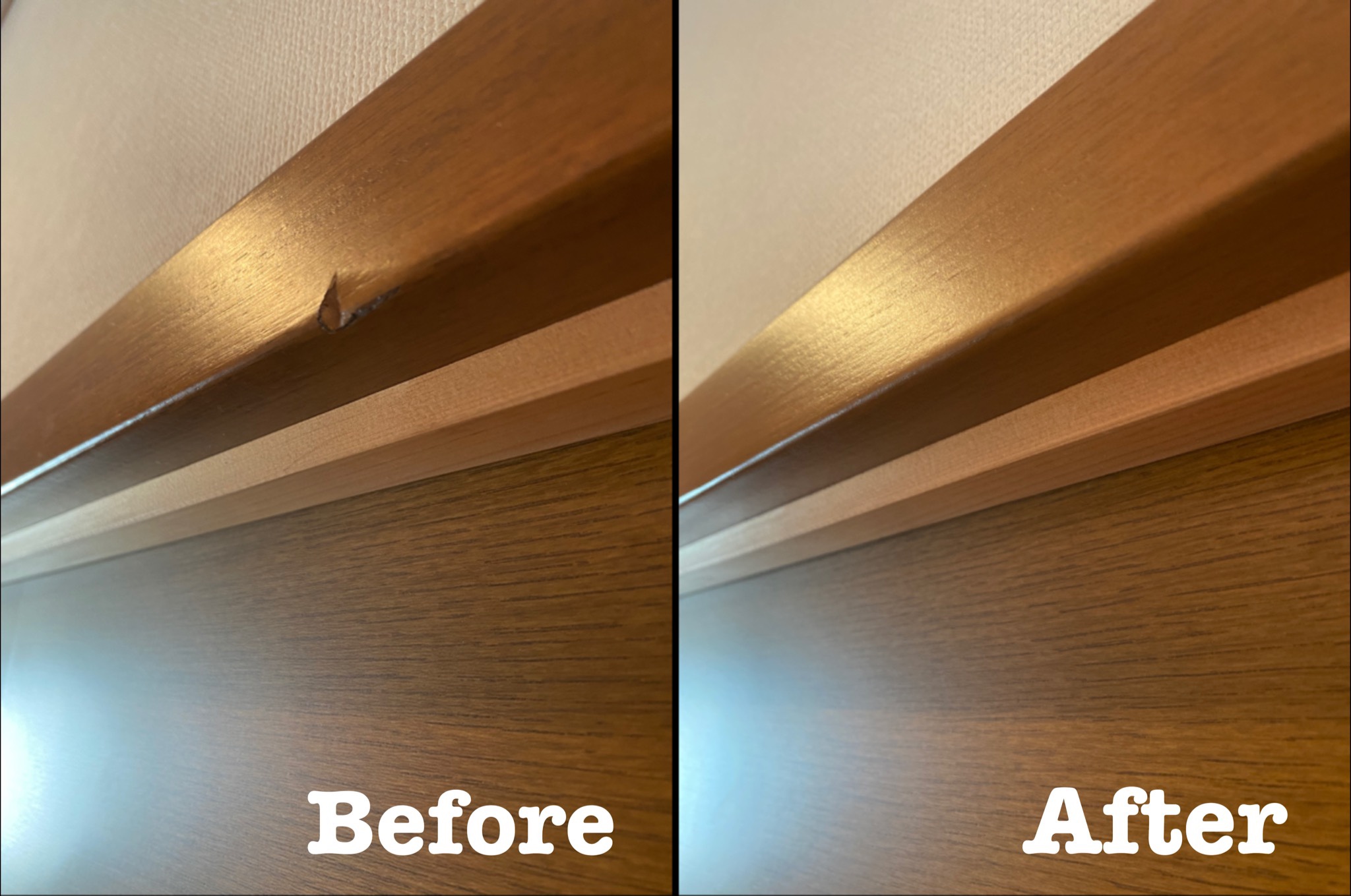 木枠の打痕傷の補修 / 埼玉県本庄市