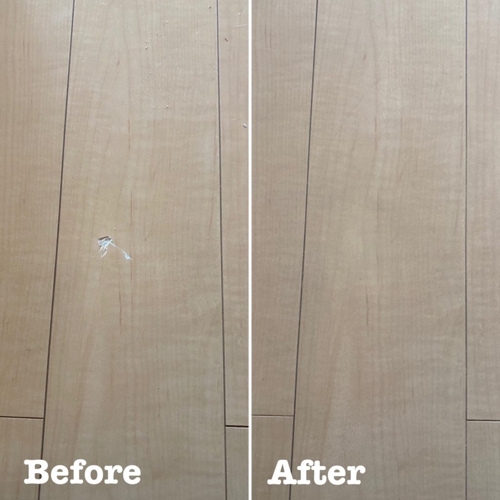 シートフローリング傷補修ビフォーアフター