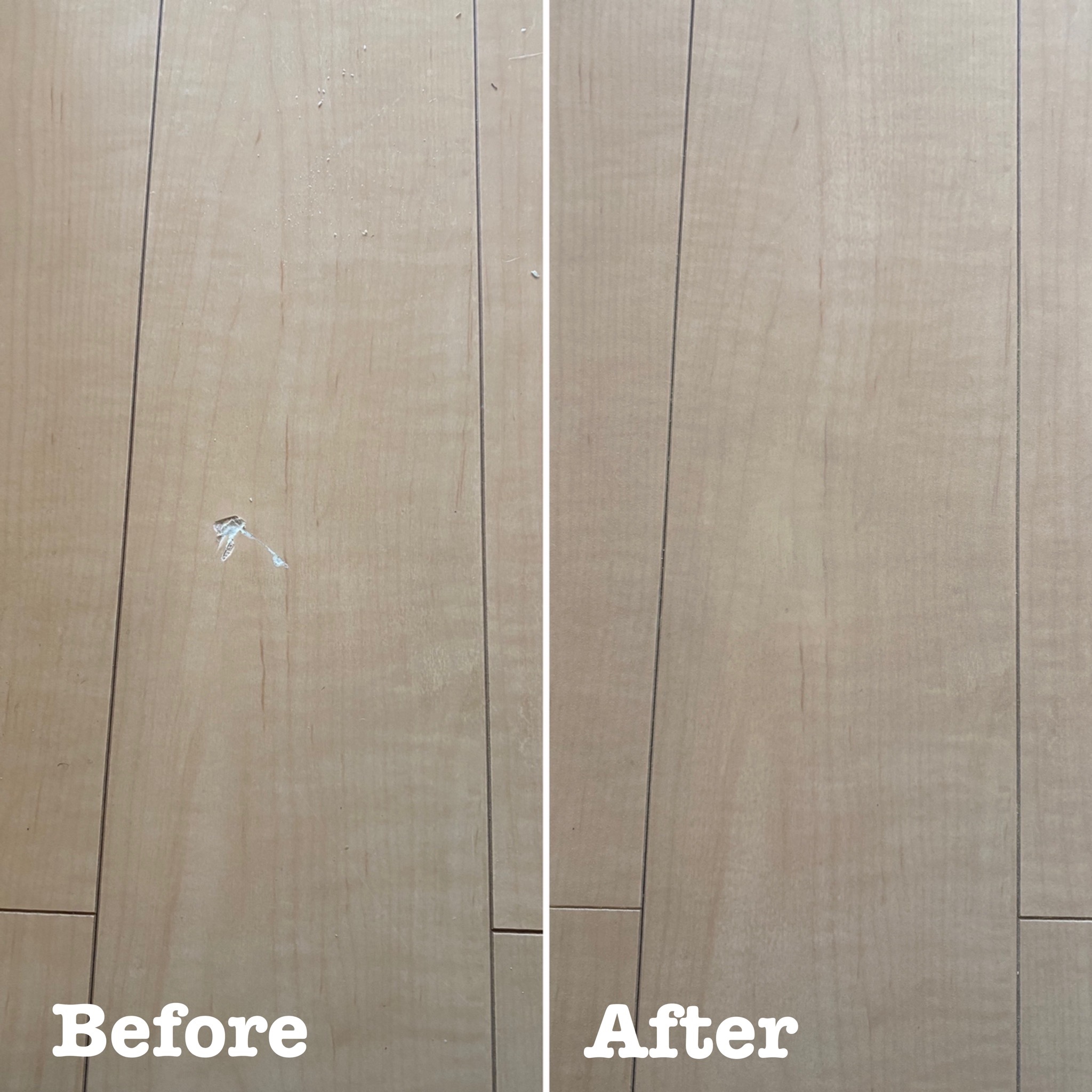 賃貸物件退去後のシートフローリング傷補修 / 埼玉県幸手市