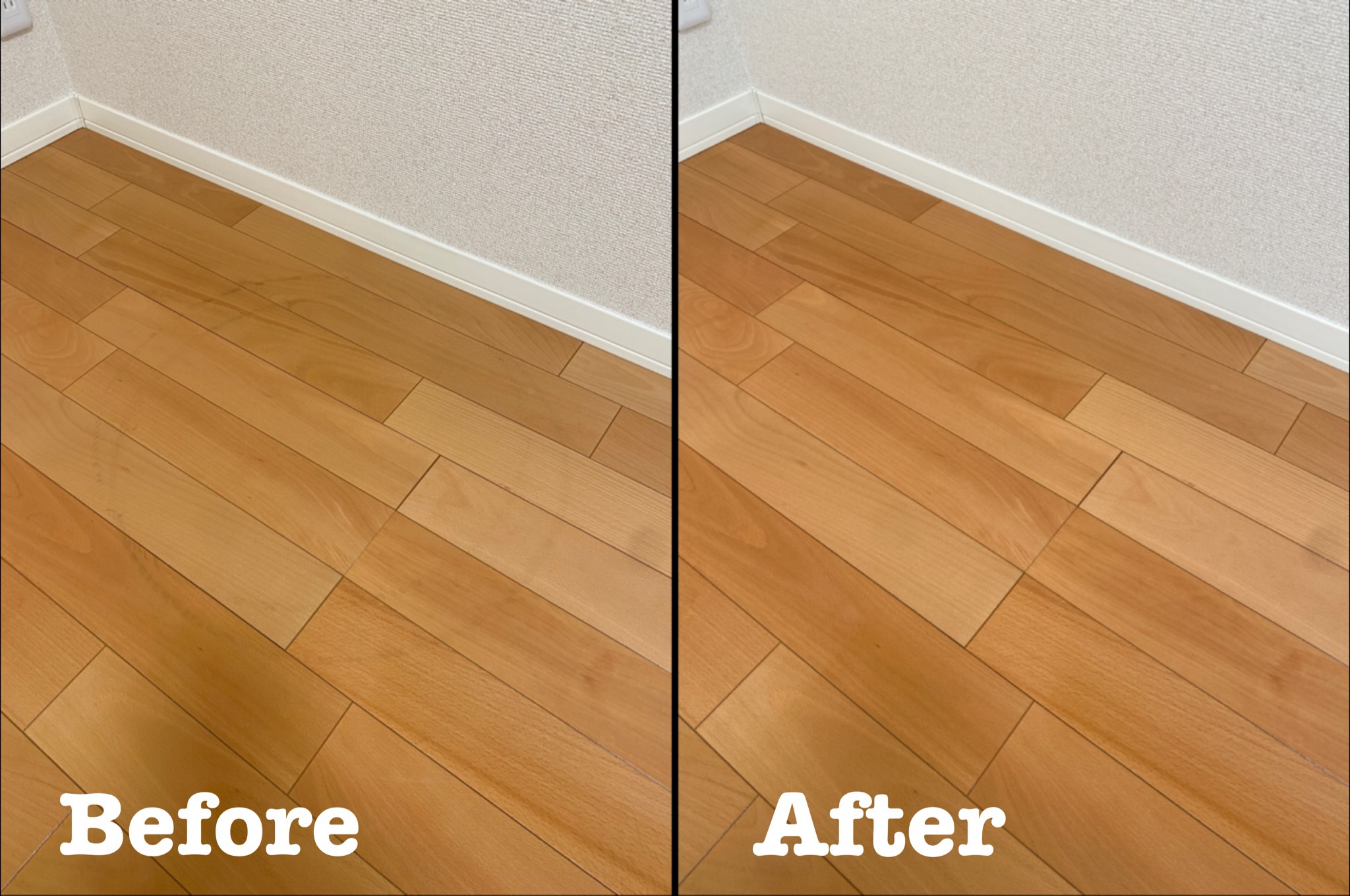 原状回復工事 フローリングのタイヤ痕補修 / 埼玉県鴻巣市