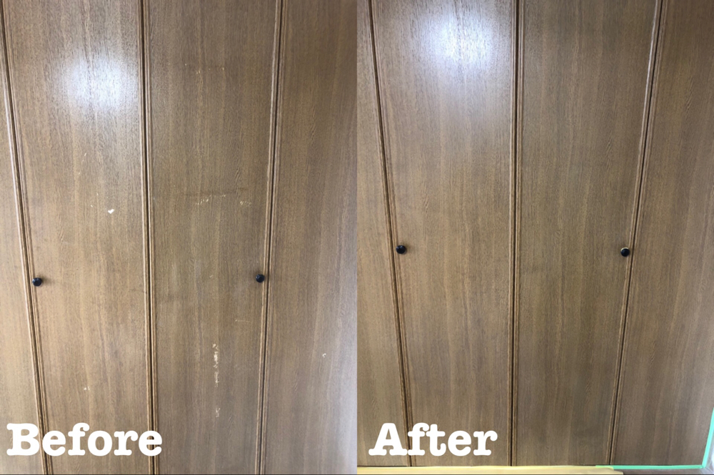 原状回復工事 クローゼット扉の面材剥がれ補修 / 埼玉県三郷市