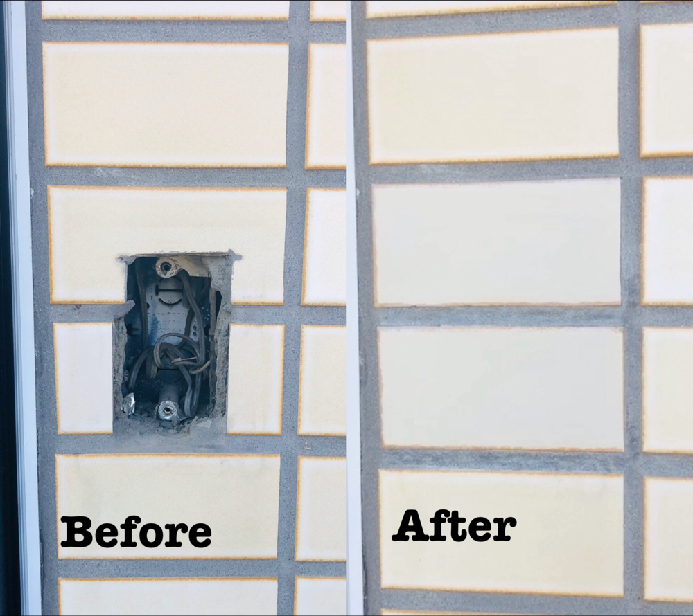 リフォーム工事 インターホン移設に伴う外壁の穴補修 / 埼玉県北本市