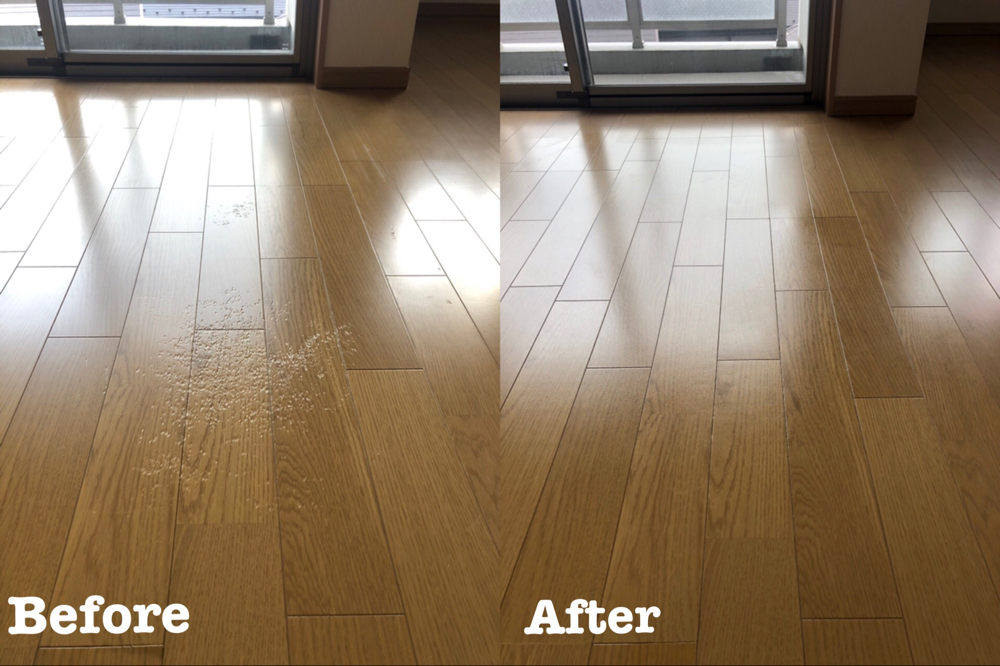 原状回復工事 フローリング多数の凹み補修 / 埼玉県蓮田市