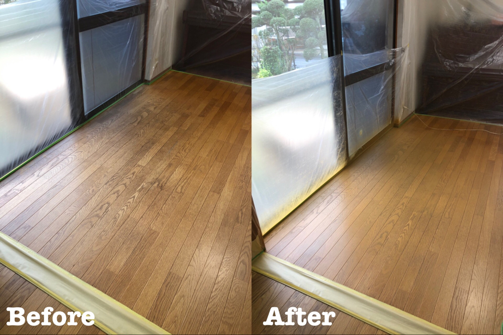 個人宅 掃き出しフローリングの経年劣化補修 / 埼玉県幸手者