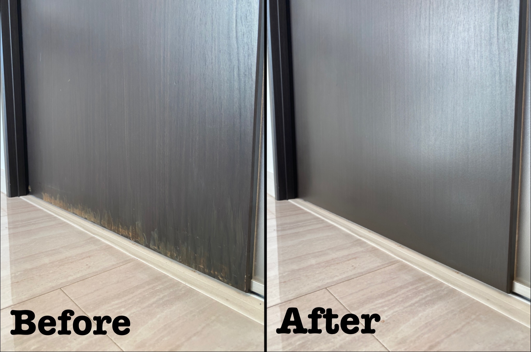 引き戸の削れ補修跡の再補修 / 埼玉県川越市