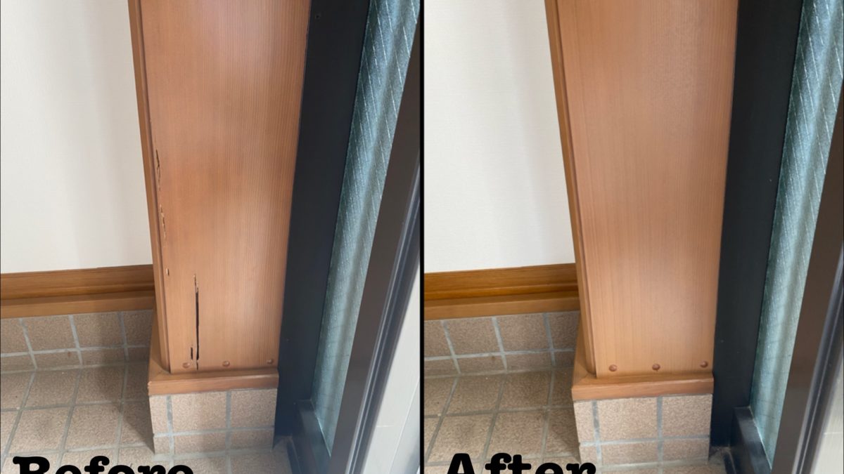 個人宅 玄関ドア枠の白アリ被害 / 埼玉県上尾市