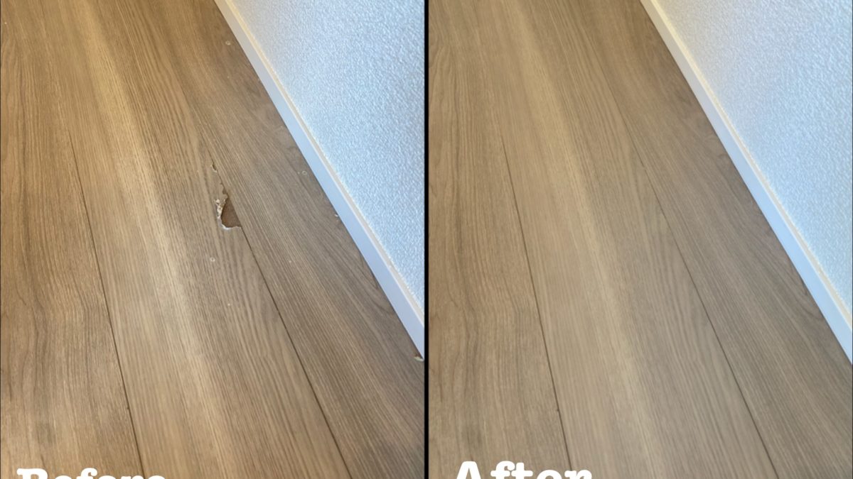 原状回復工 工事 フローリングのめくれ補修 / 埼玉県上尾市