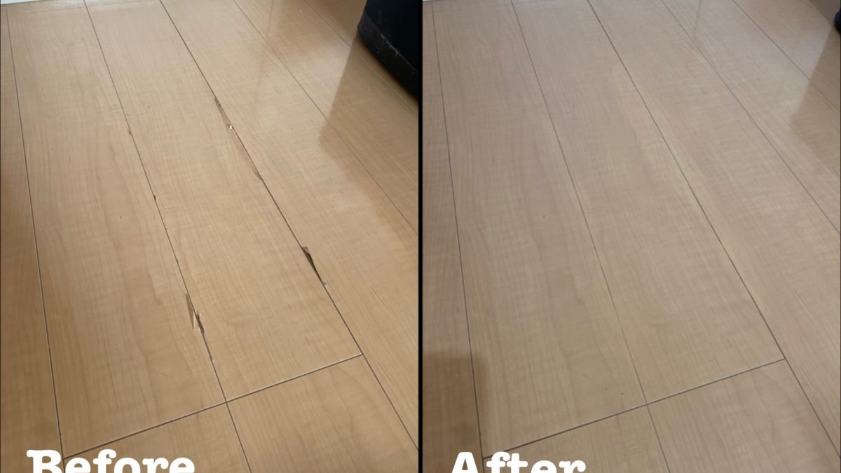 原状回復工事 フローリングのめくれ補修 / 埼玉県富士見市