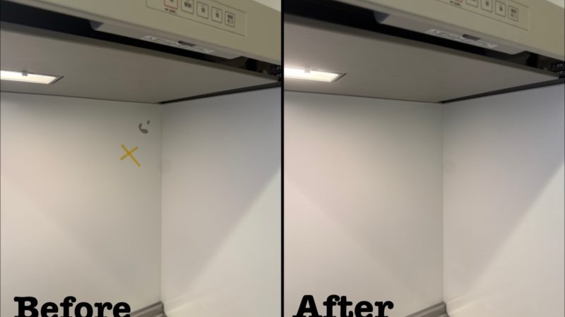 原状回復工事 キッチンパネル表面剥がれ補修 / 埼玉県白岡市