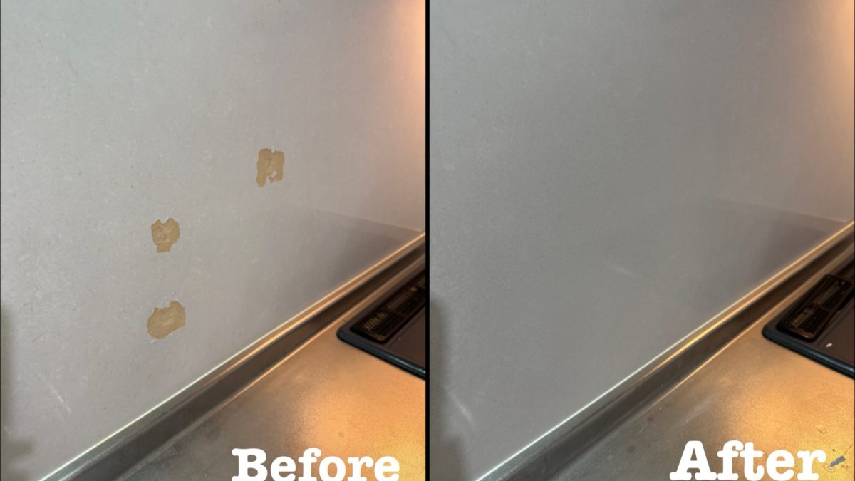 原状回復工事 キッチンパネル表面剥がれ補修 / 埼玉県川口市