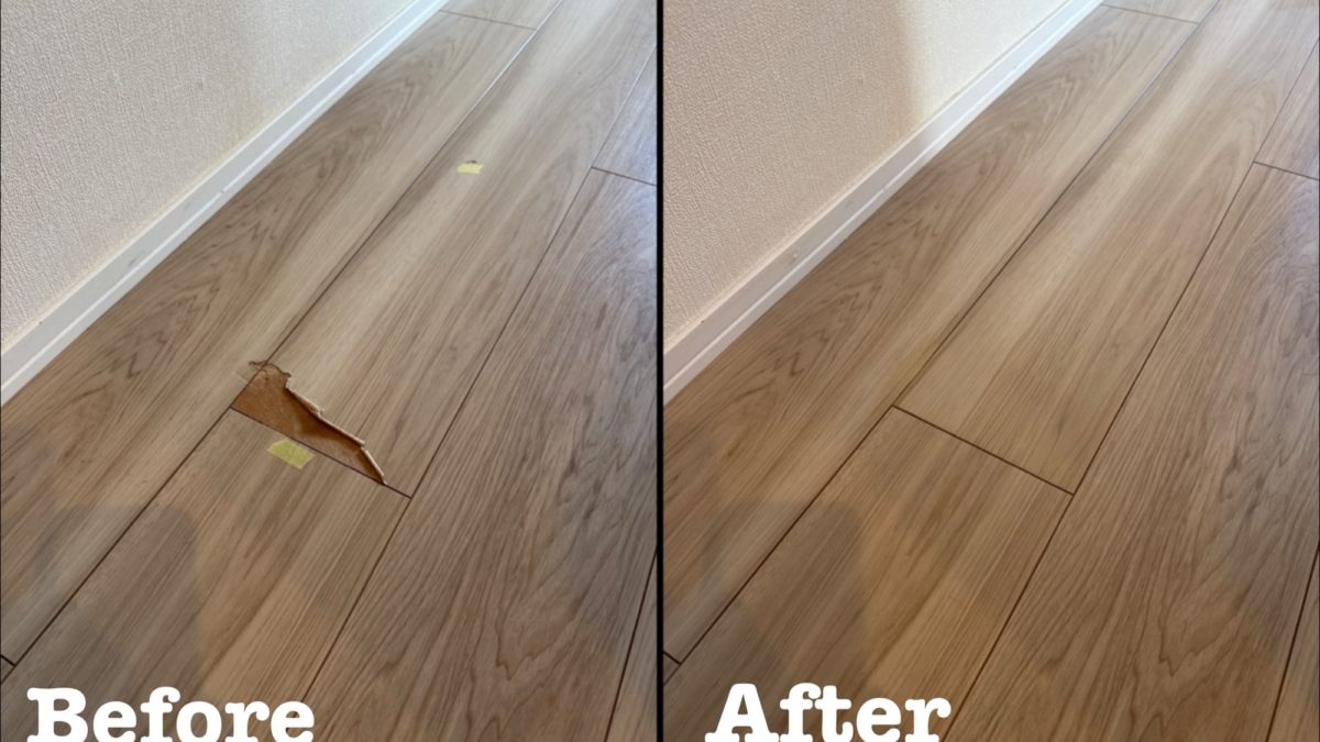 原状回復工事 シートフローリングめくれ補修 / 埼玉県川口市