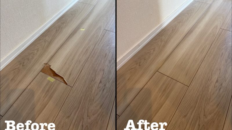 原状回復工事 シートフローリングめくれ補修 / 埼玉県川口市