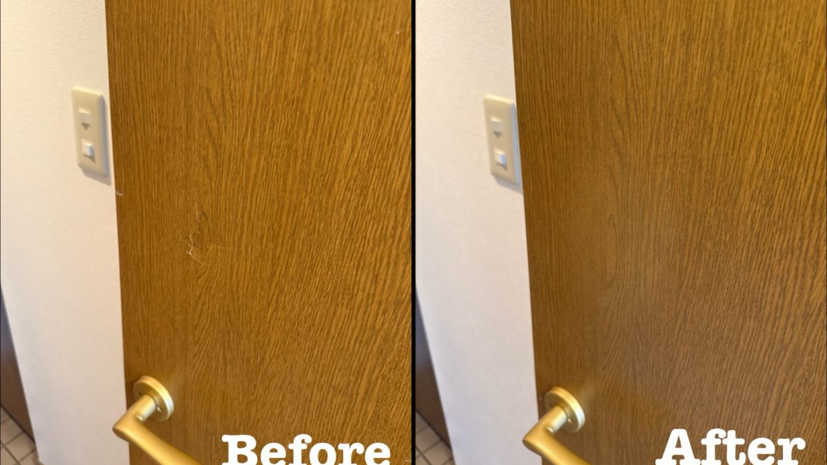 原状回復工事 建具の割れ陥没補修 / 埼玉県白岡市