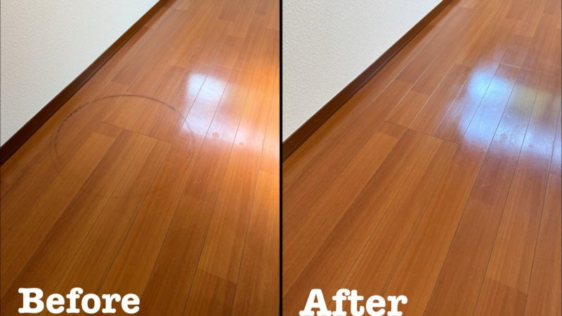 原状回復工事 フローリングのタイヤ痕の補修 / さいたま市西区