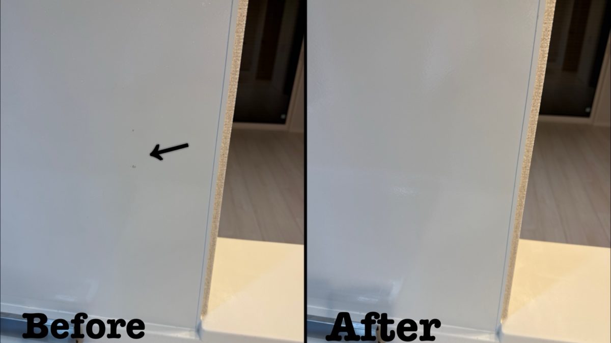 原状回復工事 キッチンパネル表面剥がれ補修 / 埼玉県越谷市