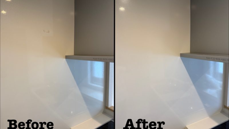 原状回復工事 キッチンパネル表面剥がれ補修 / 埼玉県幸手市