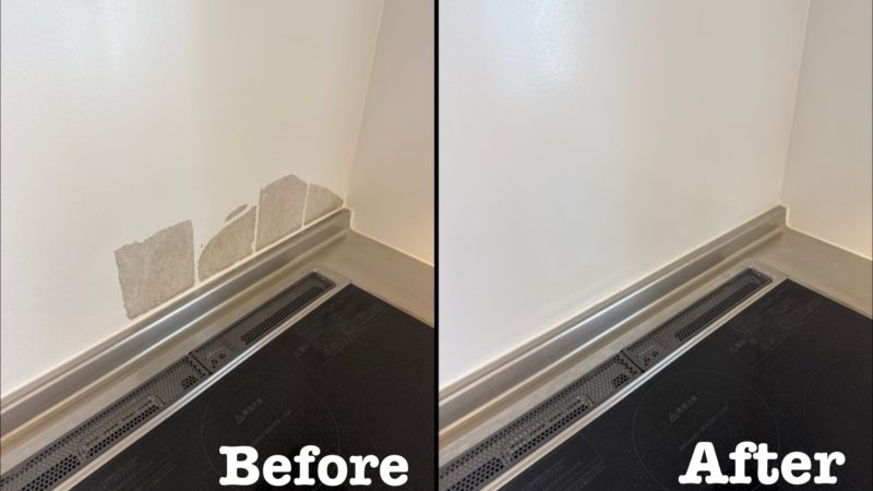 原状回復工事 キッチンパネル表面剥がれ補修 / 埼玉県富士見市